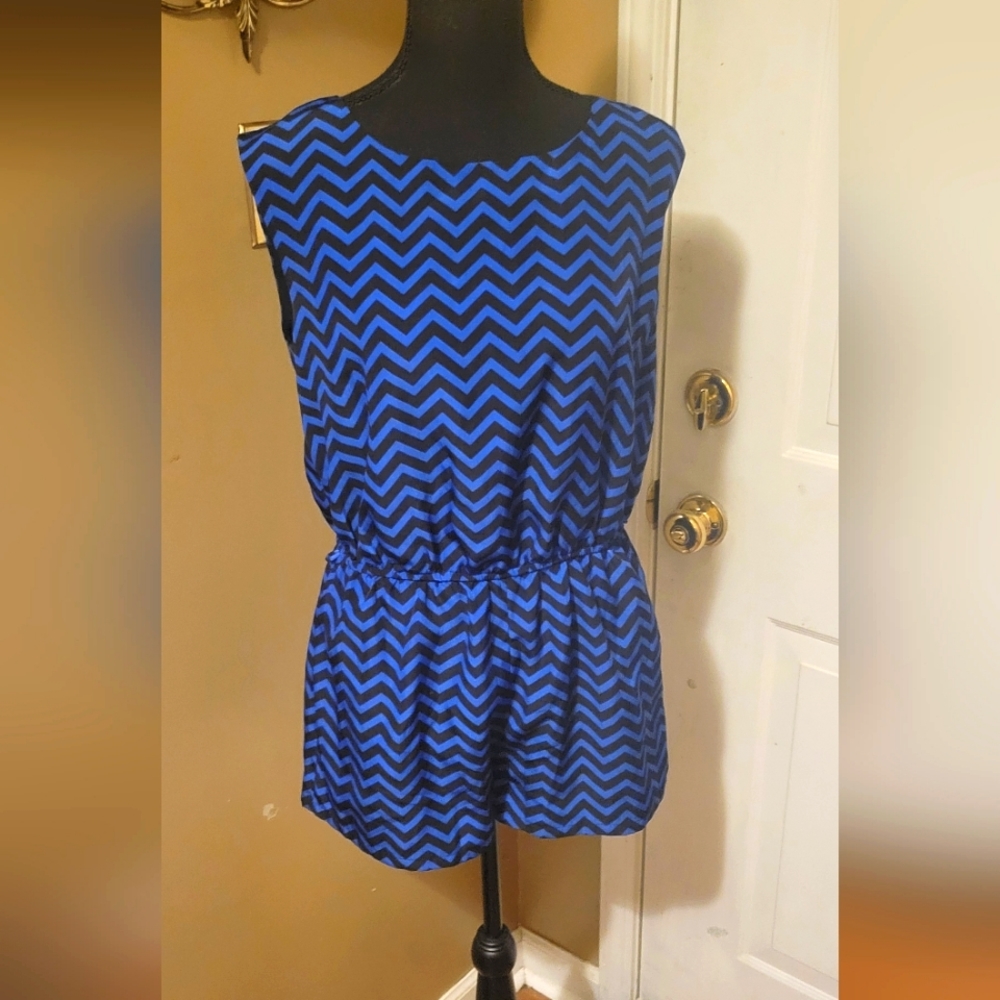 Forever 21 Blue & Black One Piece Jumper/Romper